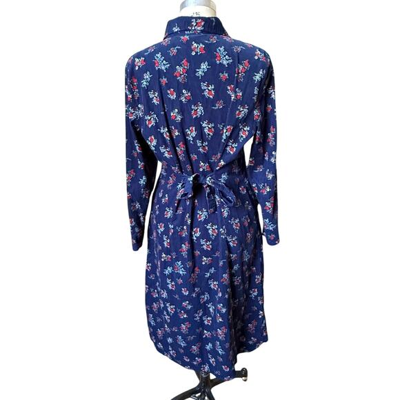 Vermont Country Store Corduroy Floral Print Midi Dress Size Large - Picture 3 of 5